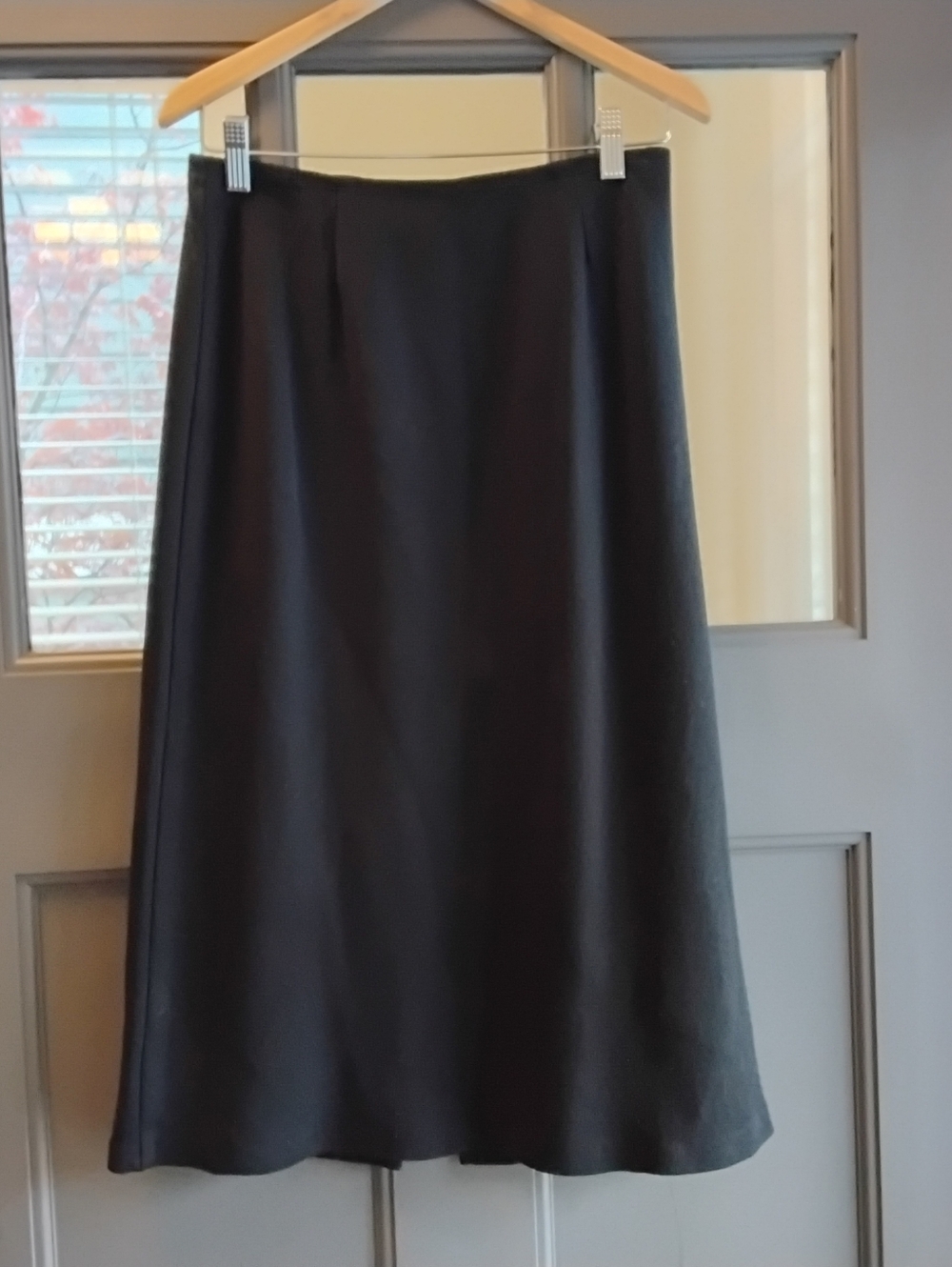 Vintage Clio Black A-Line Midi Skirt Size M